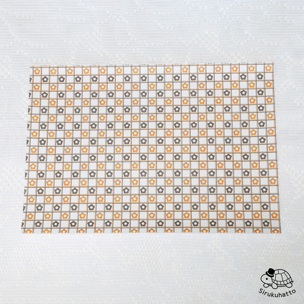 三毛猫カラーのデザインペーパー|花柄(タイル風)