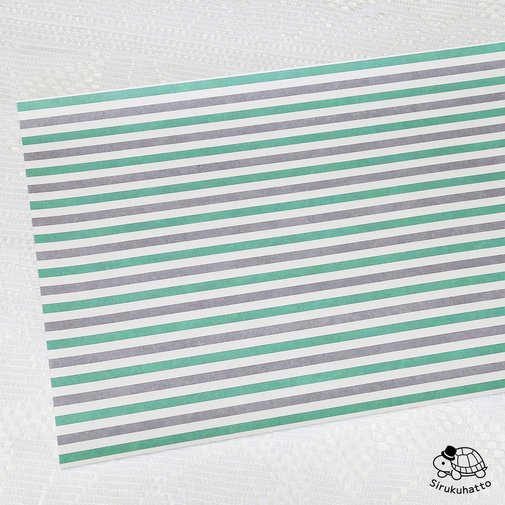 ロシアンブルーカラーのデザインペーパー｜ボーダー柄