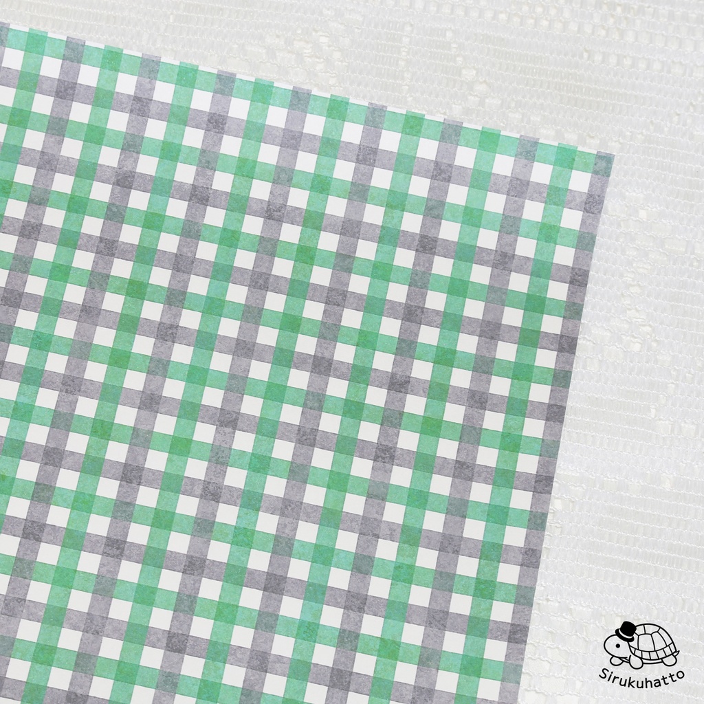 ロシアンブルーカラーのデザインペーパー|チェック柄