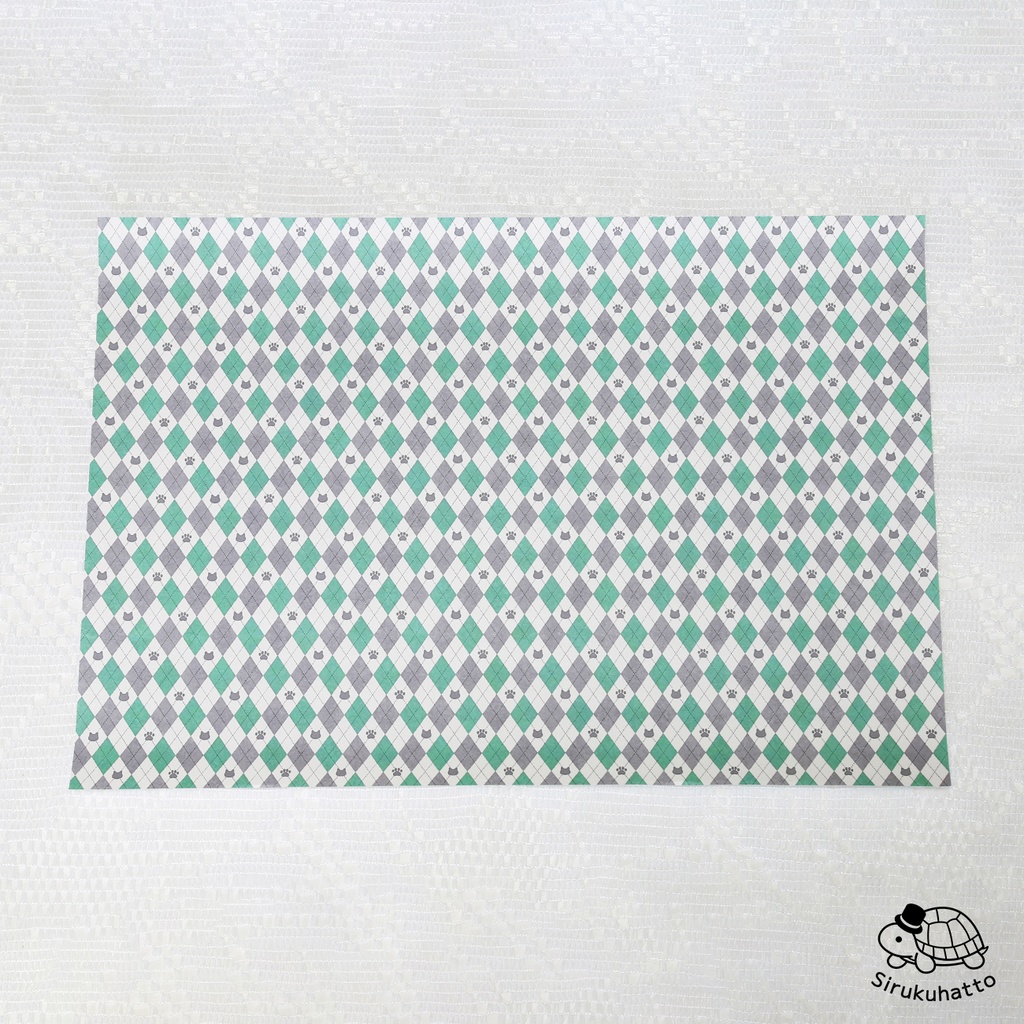 ロシアンブルーカラーのデザインペーパー|アーガイルチェック柄