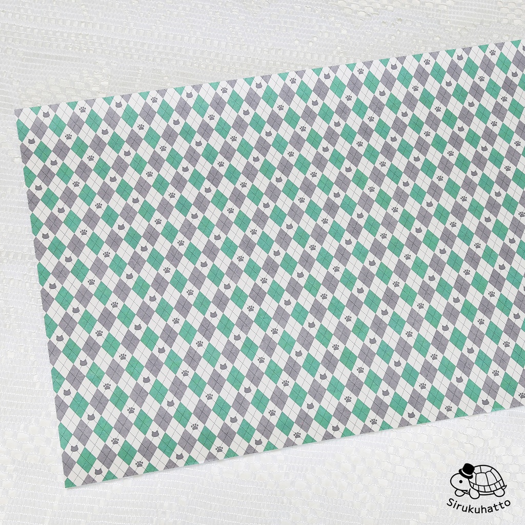 ロシアンブルーカラーのデザインペーパー｜アーガイルチェック柄