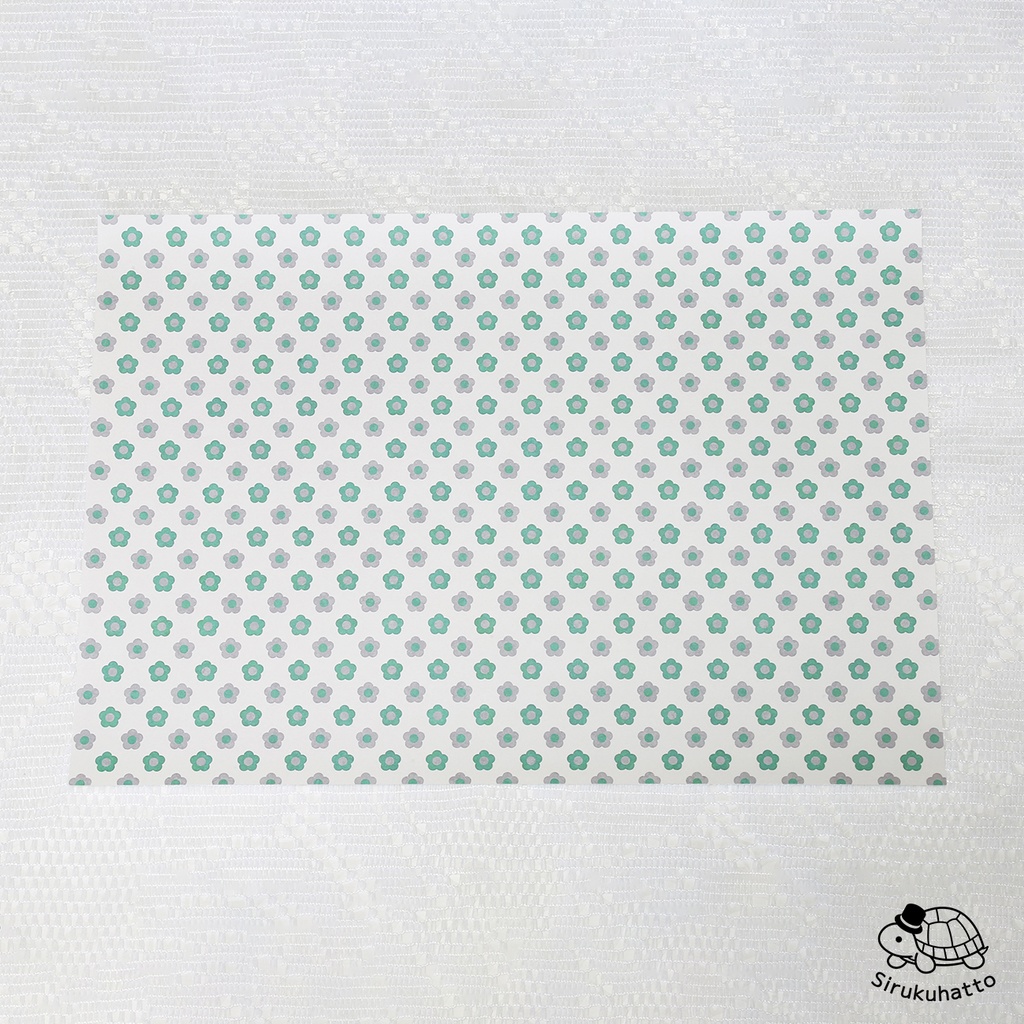 ロシアンブルーカラーのデザインペーパー|花柄(小花)