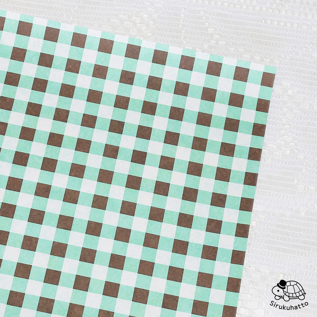 ミントチョコレートカラーのデザインペーパー|タイル柄