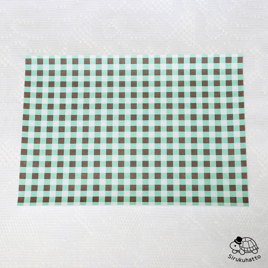 ミントチョコレートカラーのデザインペーパー|タイル柄