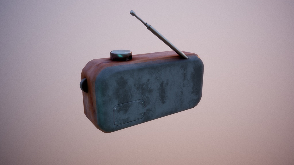 Old vintage radio Low Poly