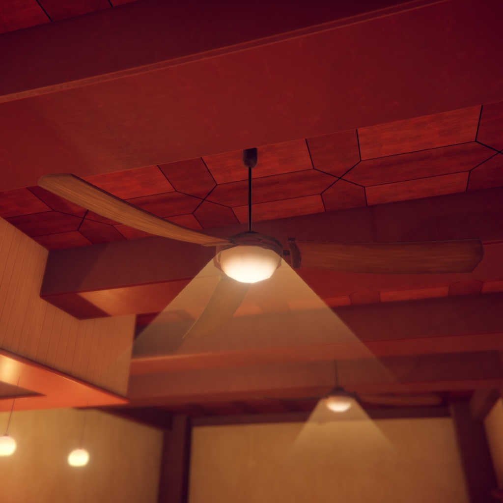 Cieling Fan Low Poly (animated)