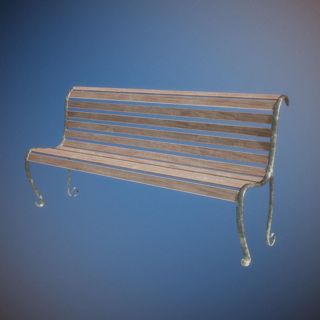Realistic old bench