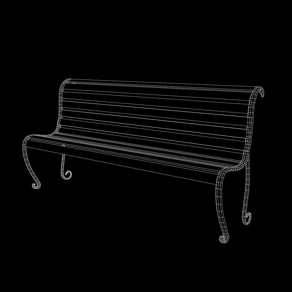 Realistic old bench