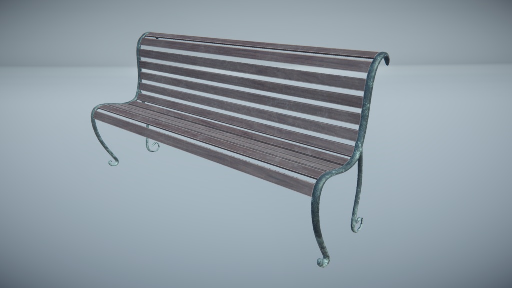 Realistic old bench