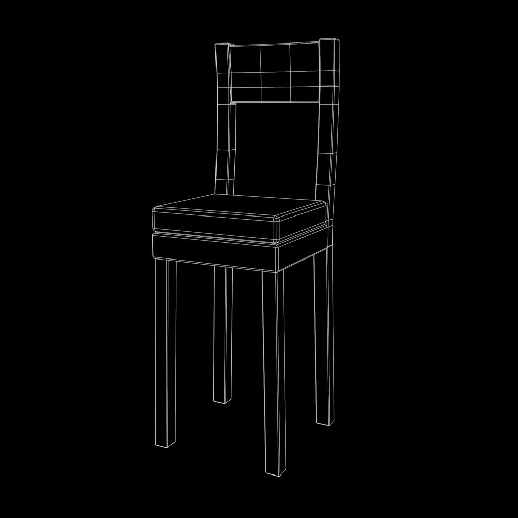 Vintage bar chair low poly