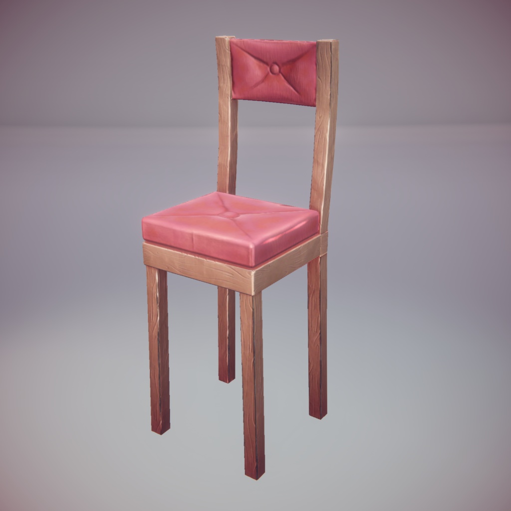 Vintage bar chair low poly