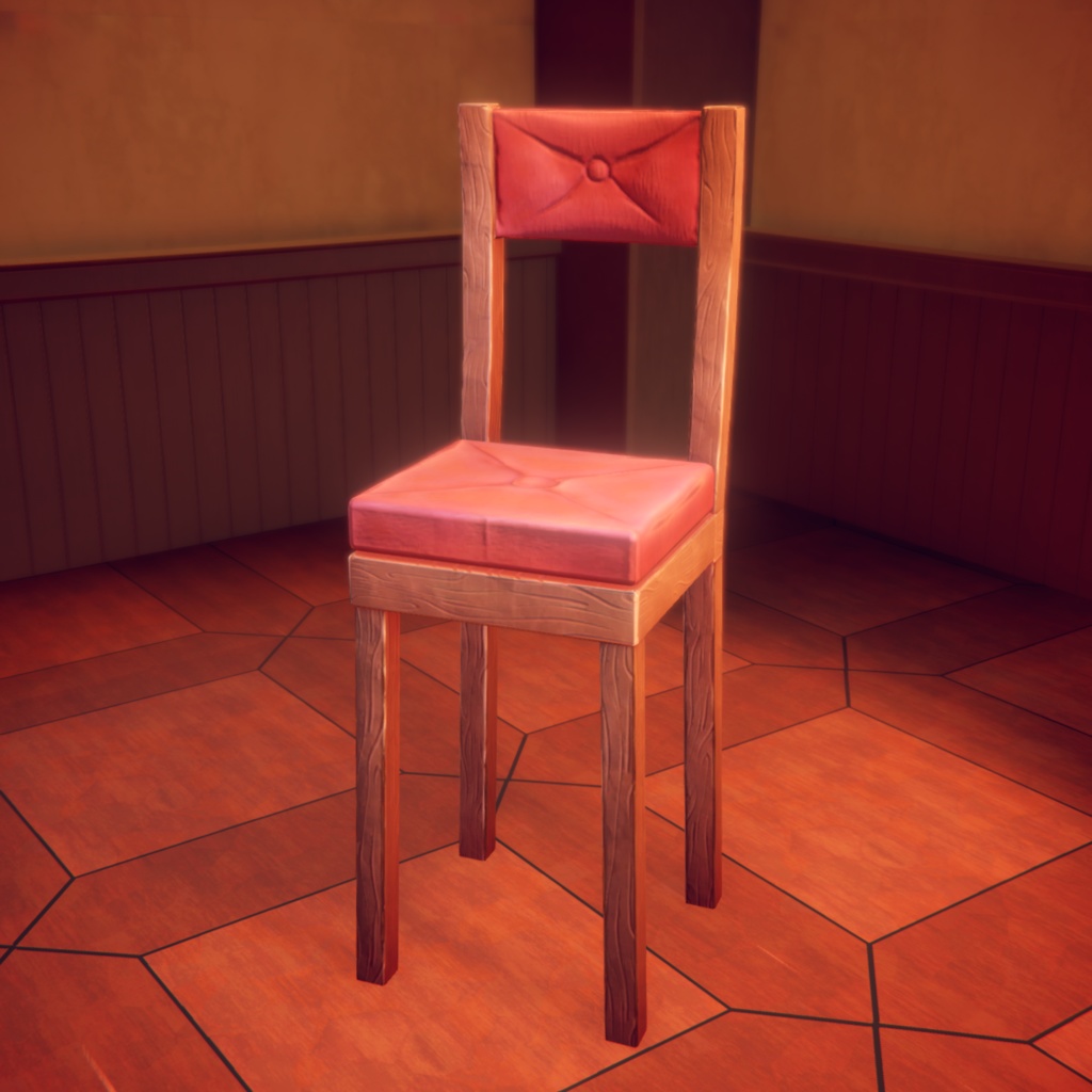 Vintage bar chair low poly