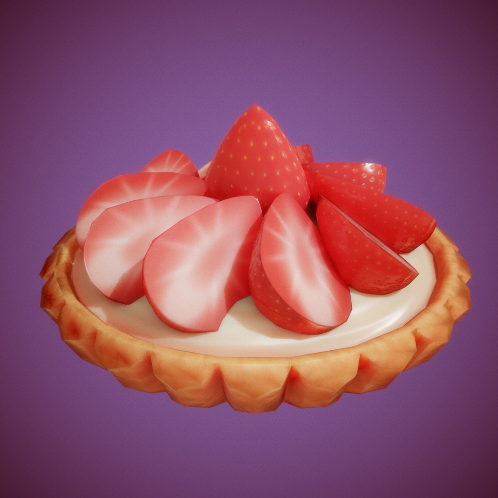 Strawberry Pie Low Poly