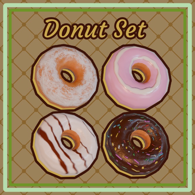 Stylized Donut Set - Low Poly 3D Asset Pack