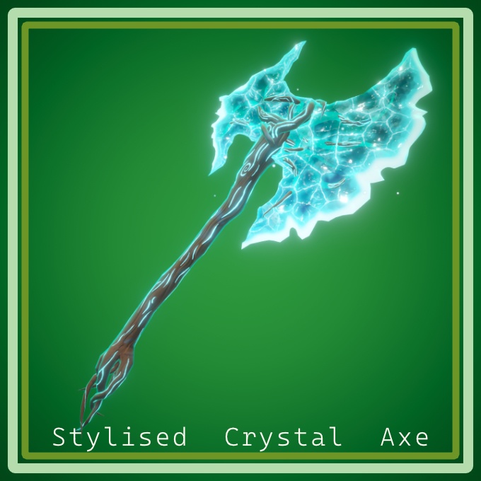 Stylized Crystal Axe - VRChat Prefab