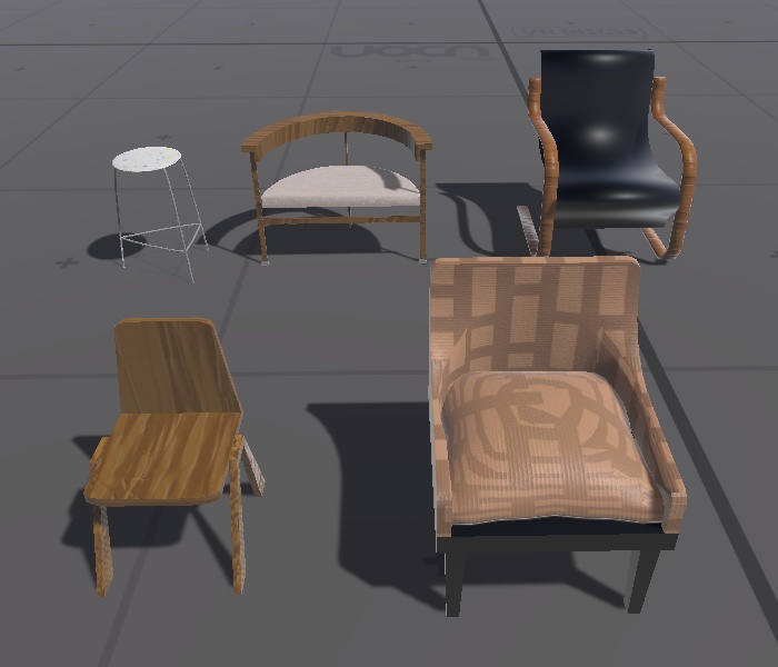 3D「椅子(5点セット)」