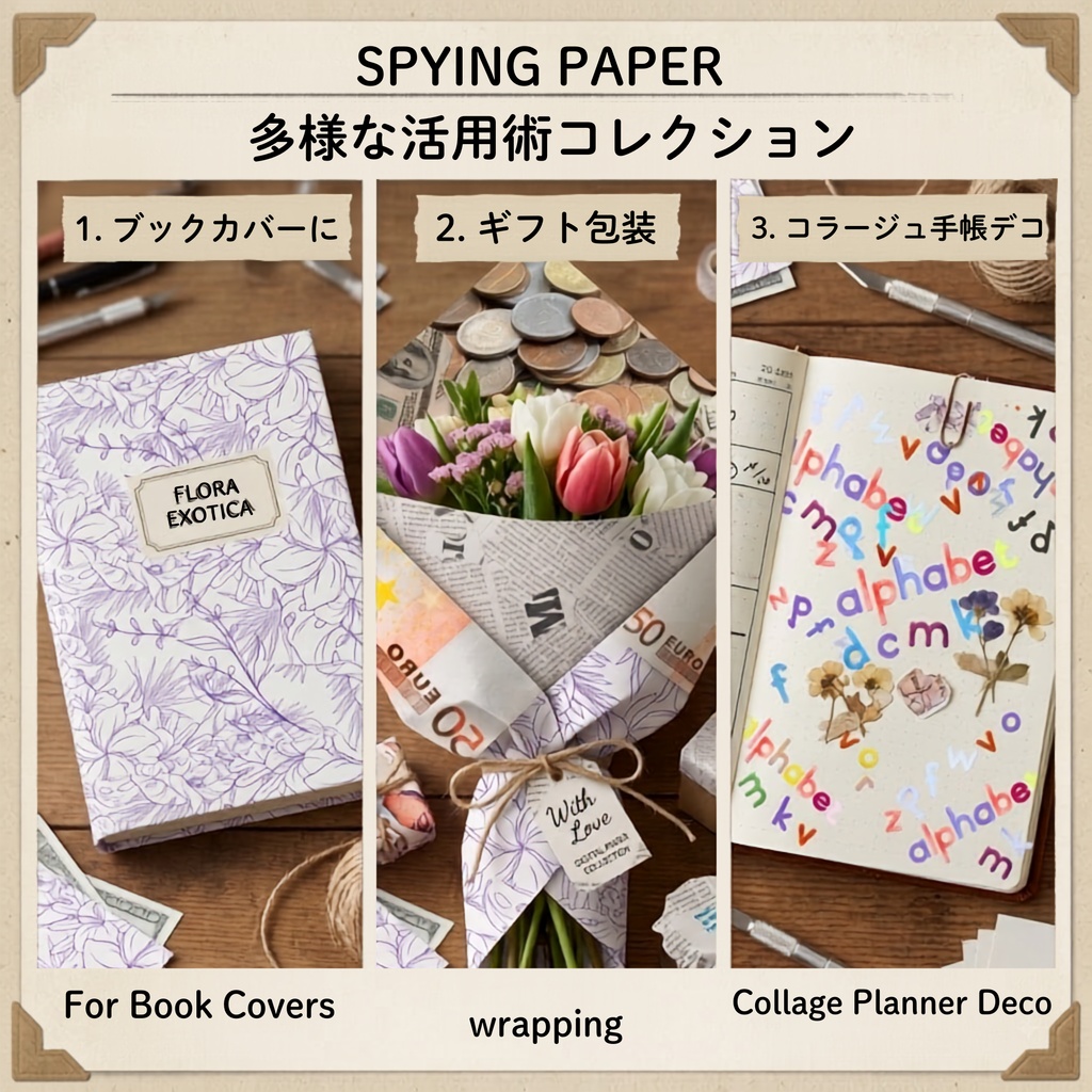 【10枚セット】ヴィンテージ＆コラージュ デジタルペーパーパック