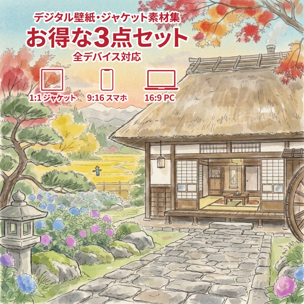 秋の古民家[3点セット]