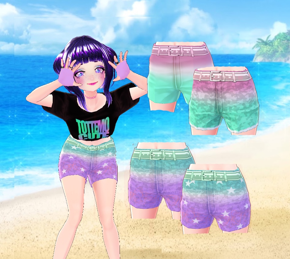 VRoid Shorts Pastel Dip Dye Hotpants Texture (Free)