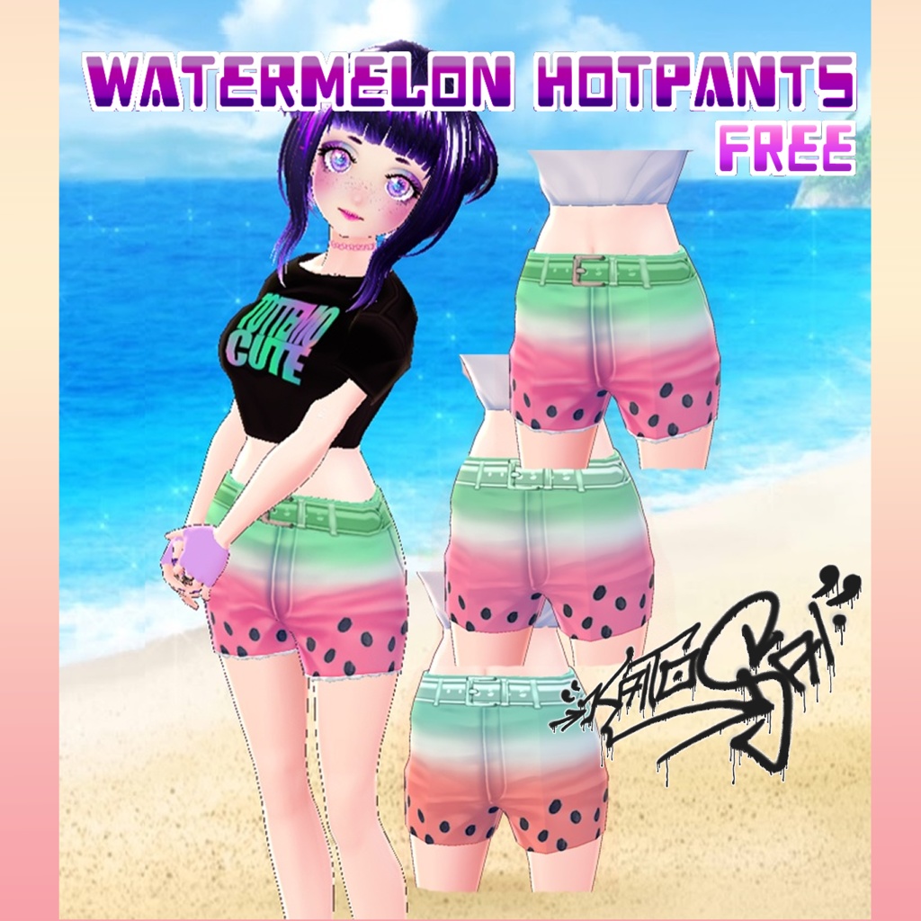 VRoid Shorts Watermelon Hotpants Texture (Free)