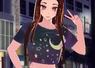 Free VRoid Mini T-Shirt Texture Pastels and sparkly Moon
