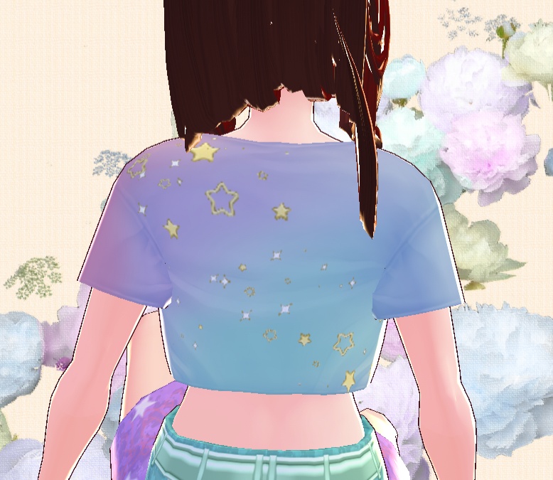 Free VRoid Mini T-Shirt Texture Pastels and sparkly Moon