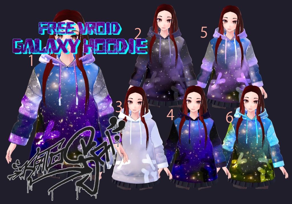 VRoid Galaxy Hoodie Texture (Free)