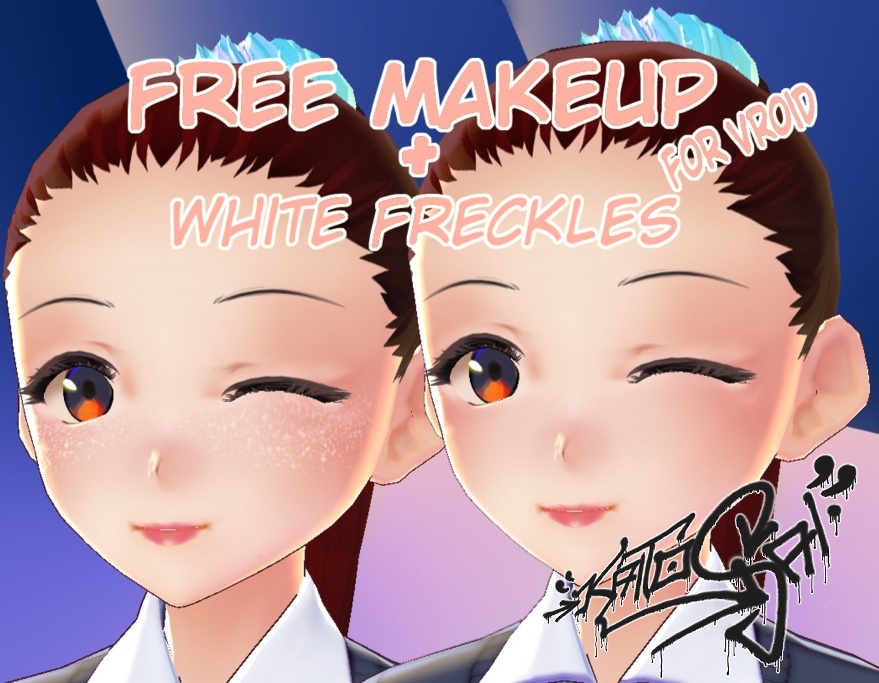 Free VRoid Makeup Face Texture + white Freckles [made with VRoid Studio beta]