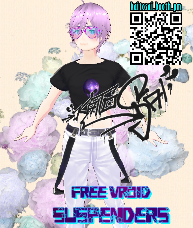 Free VRoid Fashion-Suspenders for Pants