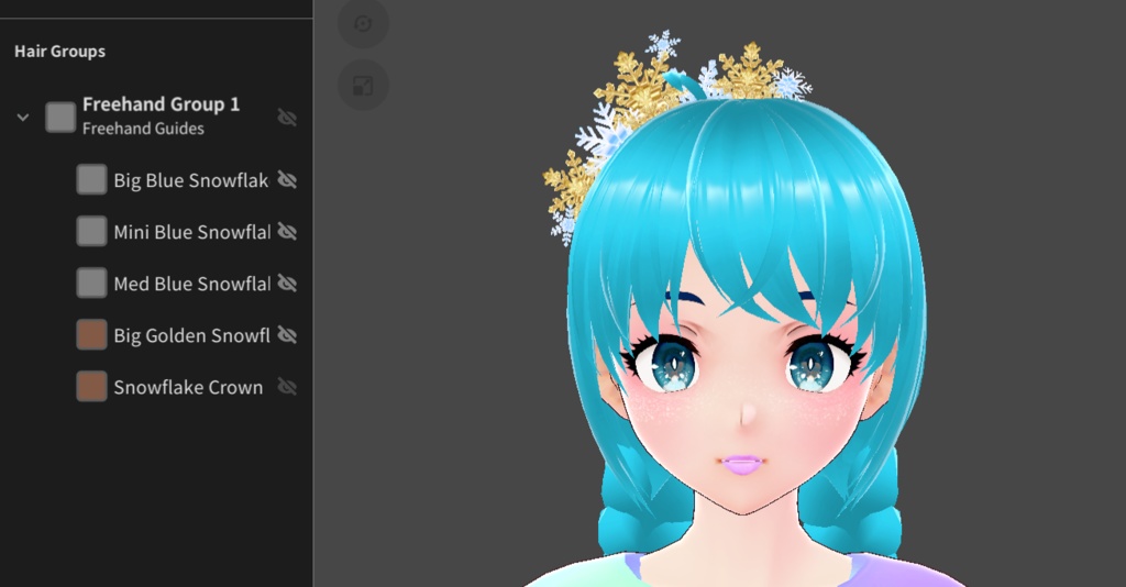 Free VRoid Snowflake Headpiece