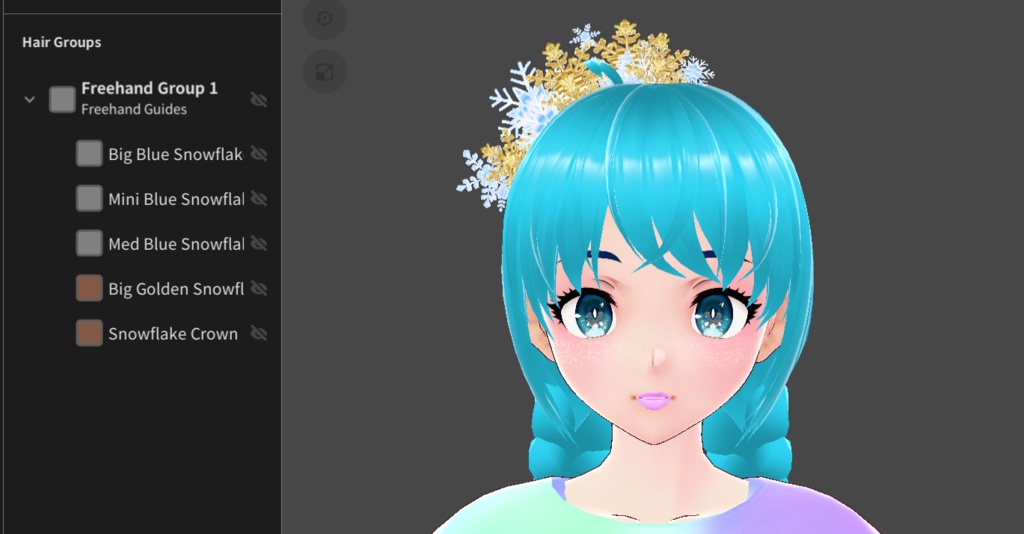 Free VRoid Snowflake Headpiece