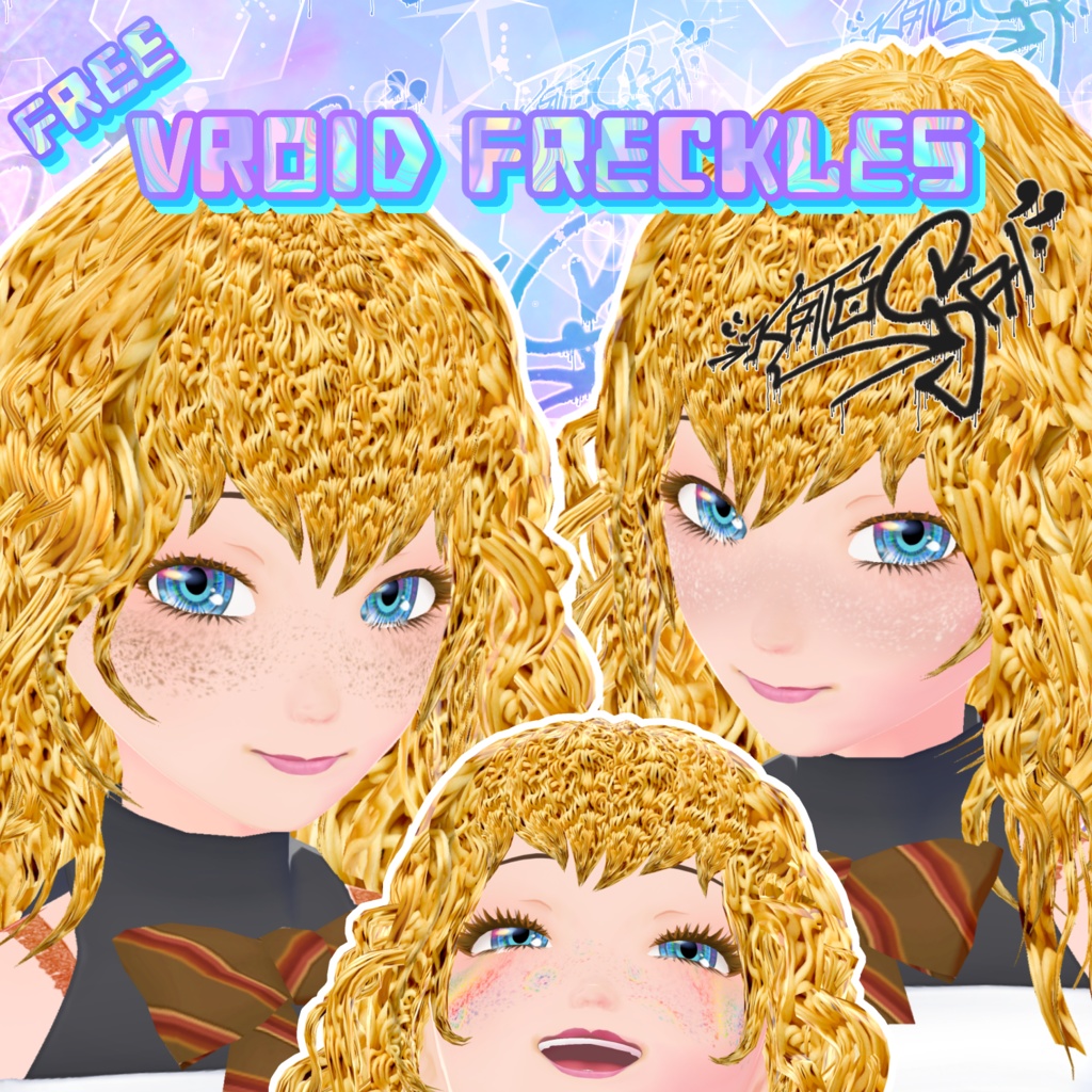 FREE Freckles for VRoid (with Emission Maps) ✧ VRoid 用の無料そばかす (発光マップ付き)