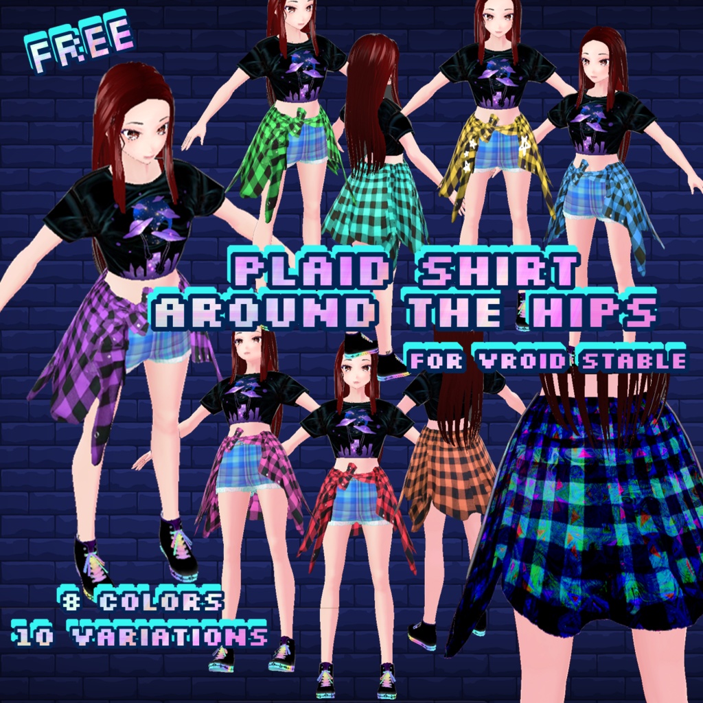 FREE Plaid Shirt around the Hips for VRoid