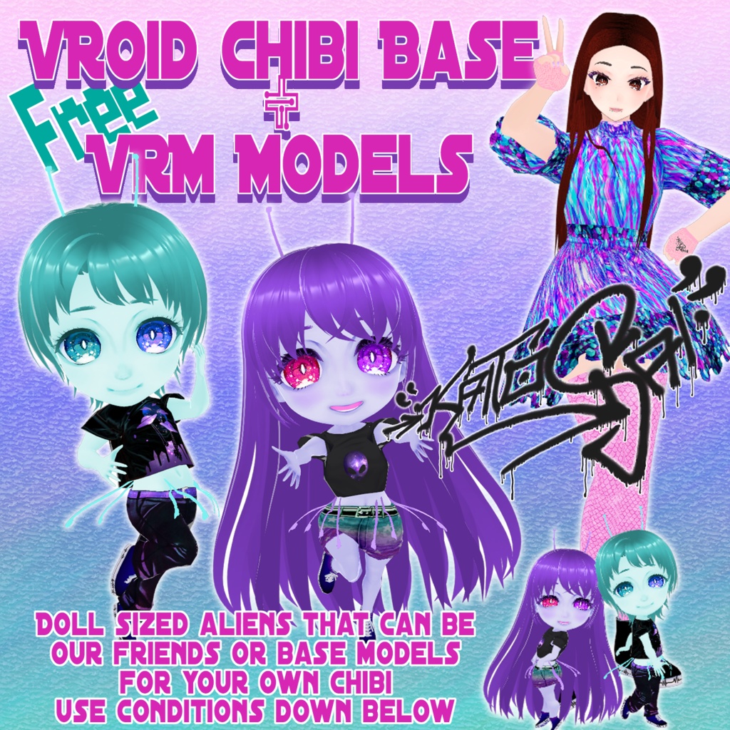Bean Aliens | Free Chibi Base Models (VRoid + VRM)