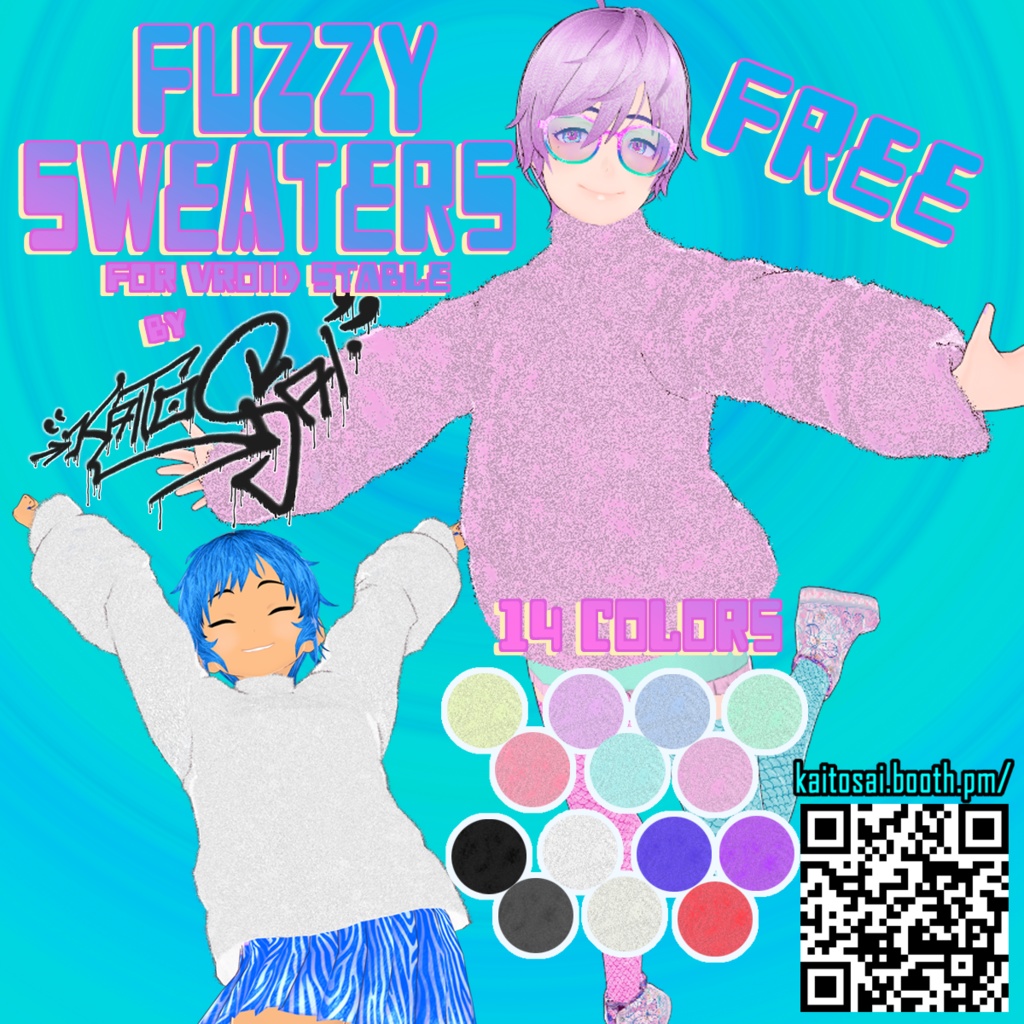 FREE Fluffy Fuzzy Pastel Sweaters for Vroid