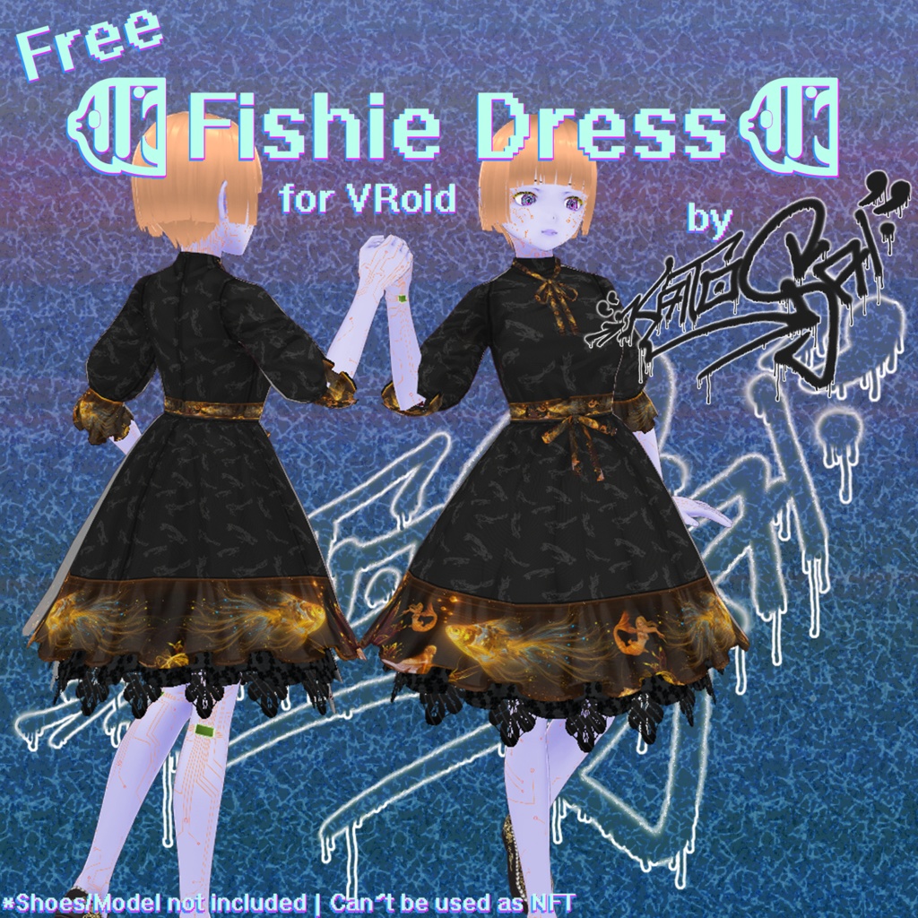 Free Anthracite Grey Fishie Dress for VRoid 🐠