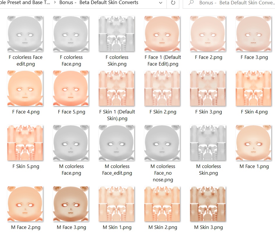 VRoid Stable Preset and Base Texture Collection Mega-pack + Beta Converted Skins