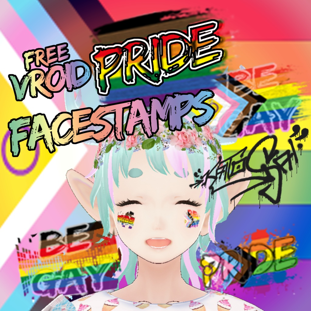 🌈Free Pride Face Stamps for VRoid 🏳️‍🌈