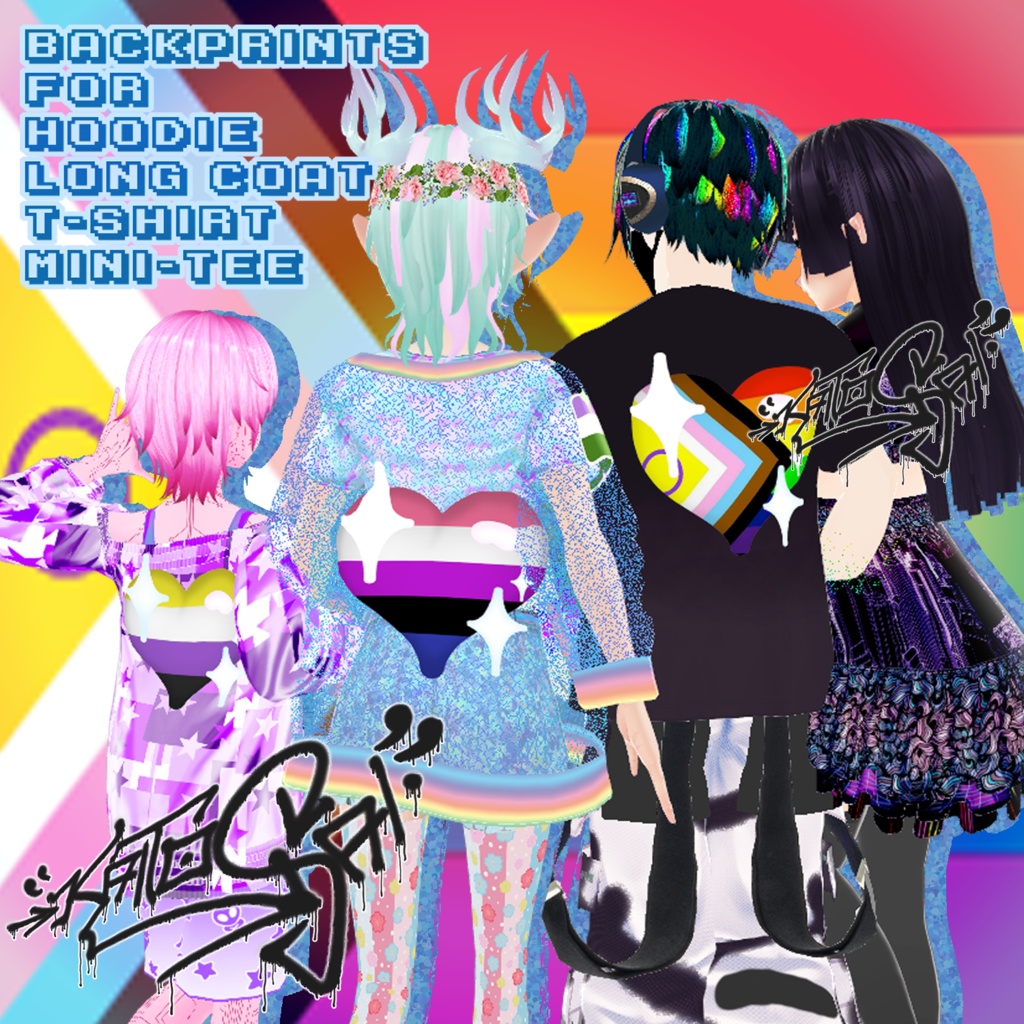 🌈⃤ PRIDE Flags 🏳️🌈 as Pins and Prints for VRoid Clothes (FREE)