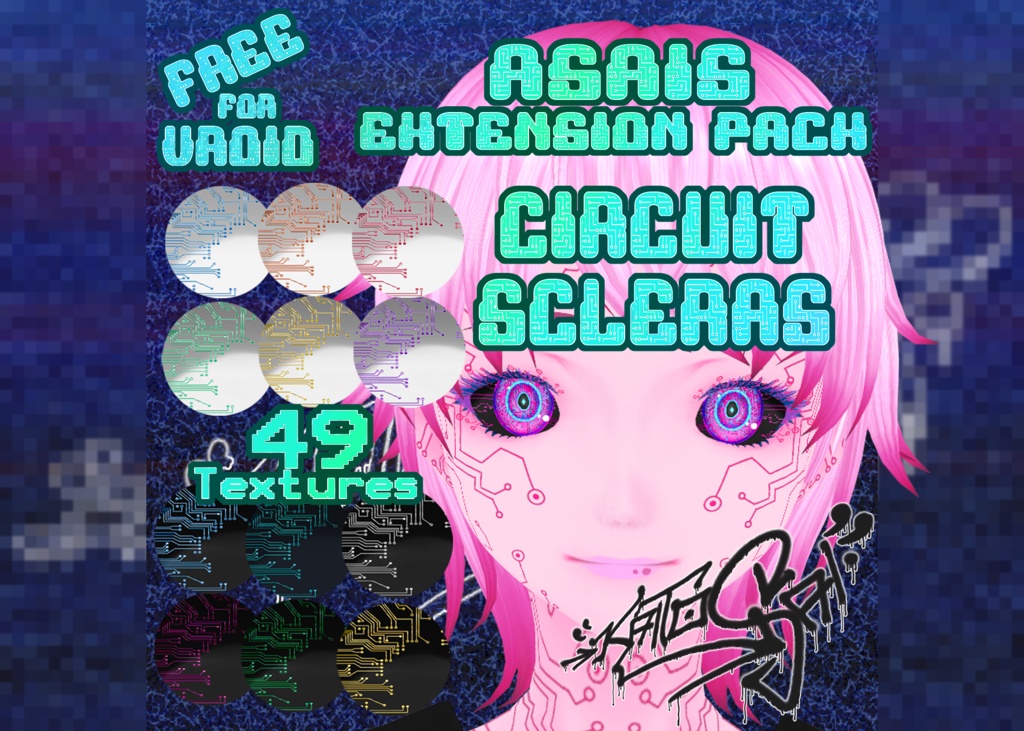 Cyber Circuit Scleras (Free VRoid Eye Texture)