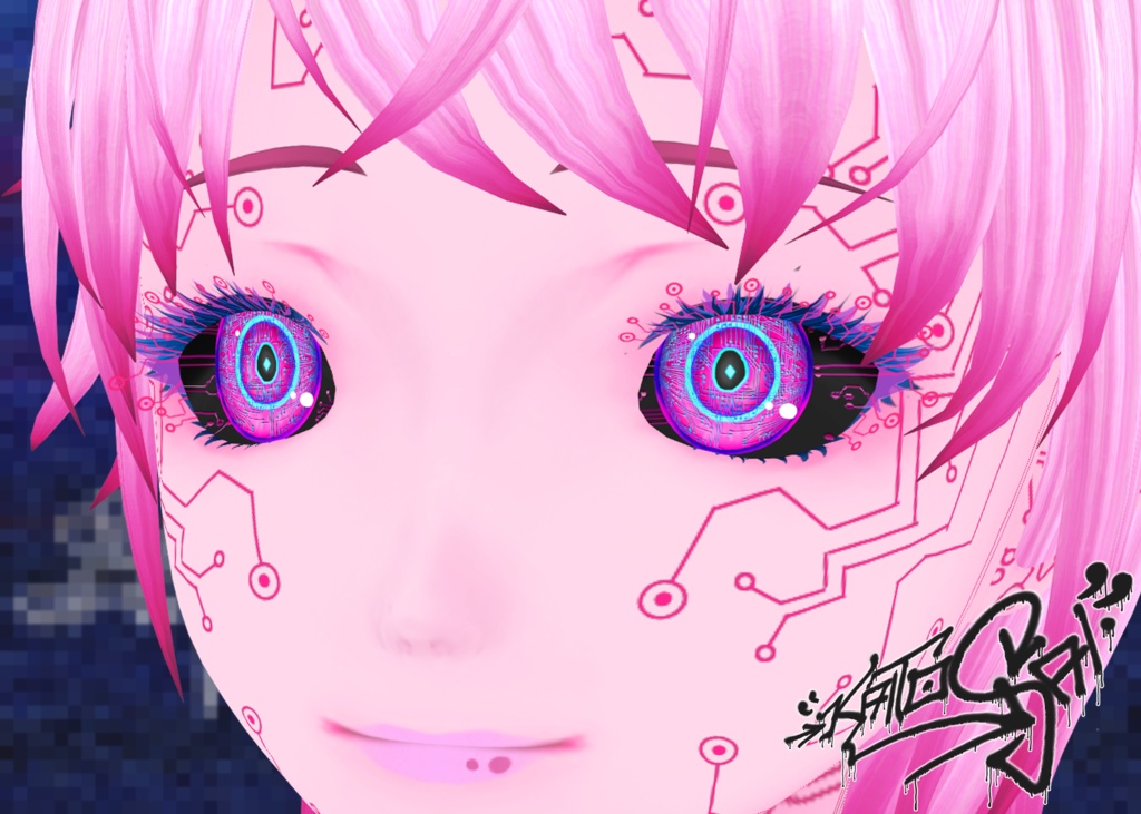 Cyber Circuit Scleras (Free VRoid Eye Texture)