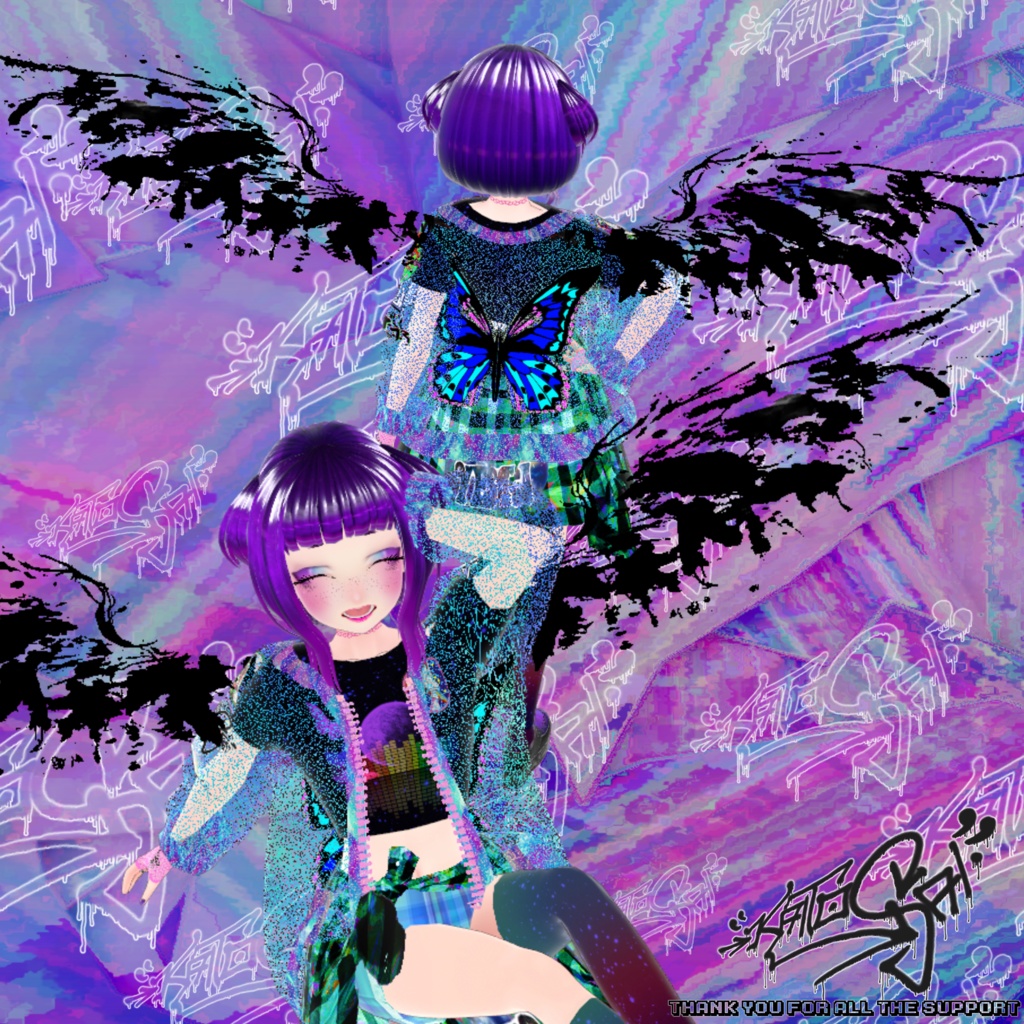 Free Ink Splatter Wings for VRoid