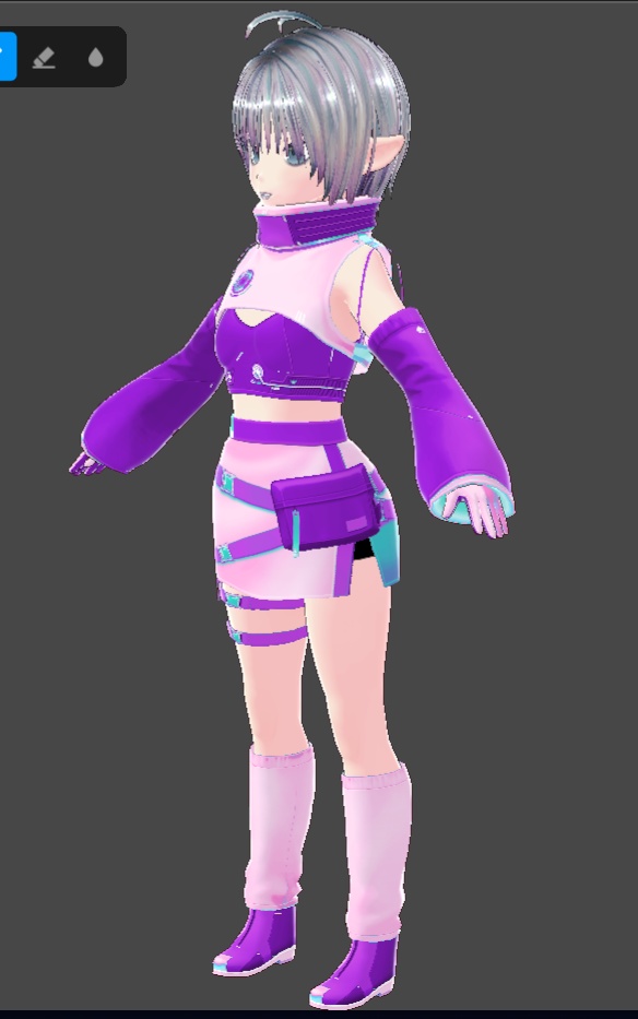Model R41N for VTuber / VRChat (VRM + .VROID) + Hair Texture Pack - Astro Cyber Elf Babe ☾ VTuber / VRChat (VRM + .VROID) + ヘアテクスチャ パック用モデル R41N - Astro Cyber Elf Babe