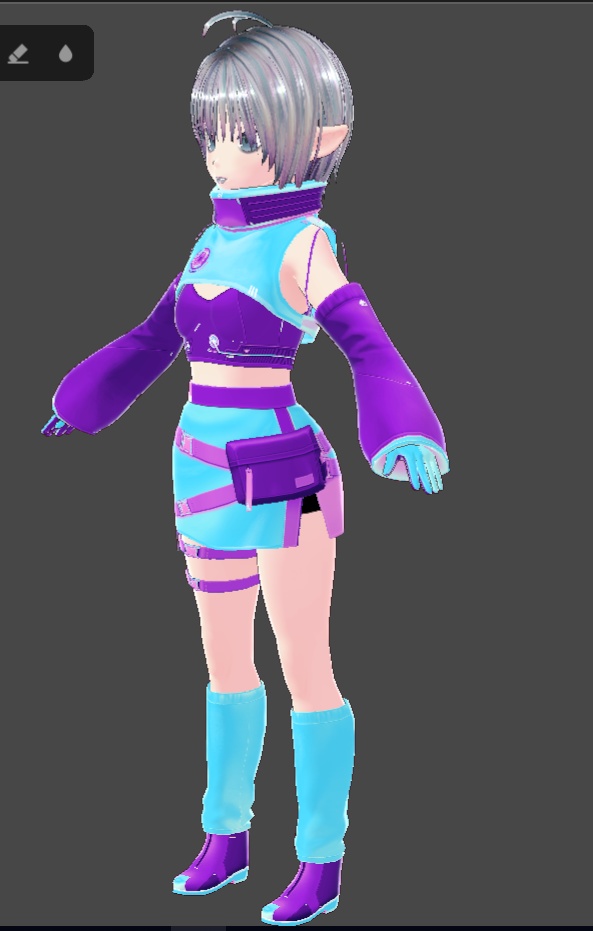Model R41N for VTuber / VRChat (VRM + .VROID) + Hair Texture Pack - Astro Cyber Elf Babe ☾ VTuber / VRChat (VRM + .VROID) + ヘアテクスチャ パック用モデル R41N - Astro Cyber Elf Babe