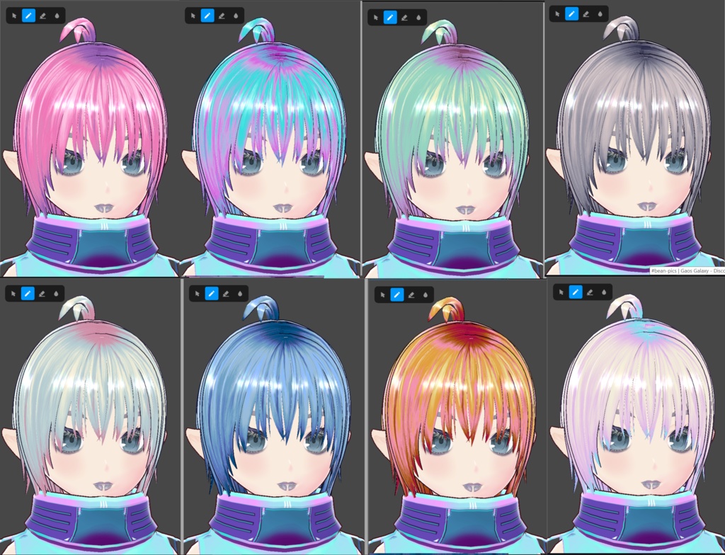Model R41N for VTuber / VRChat (VRM + .VROID) + Hair Texture Pack - Astro Cyber Elf Babe ☾ VTuber / VRChat (VRM + .VROID) + ヘアテクスチャ パック用モデル R41N - Astro Cyber Elf Babe
