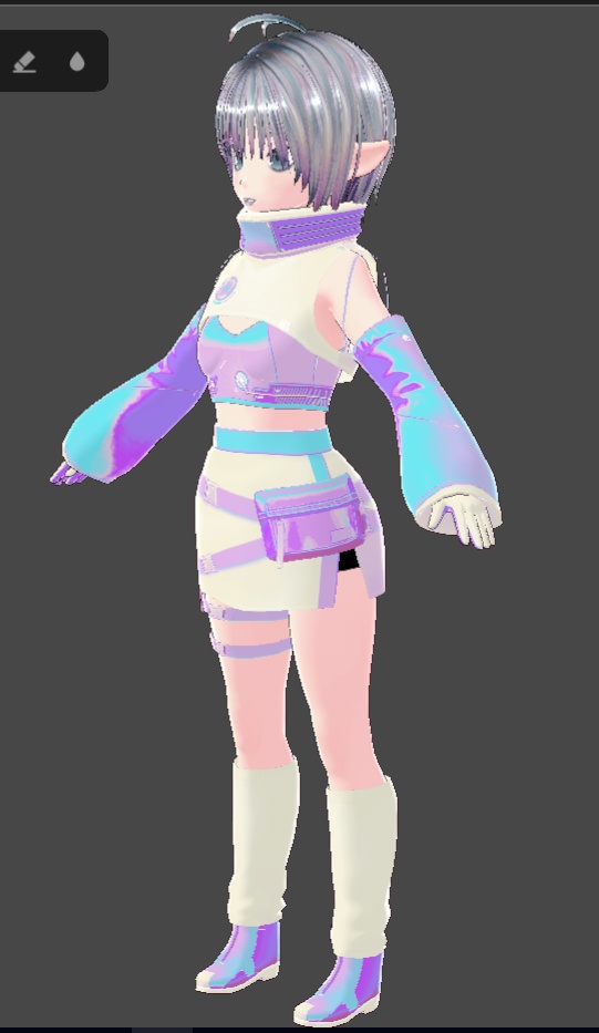 Model R41N for VTuber / VRChat (VRM + .VROID) + Hair Texture Pack - Astro Cyber Elf Babe ☾ VTuber / VRChat (VRM + .VROID) + ヘアテクスチャ パック用モデル R41N - Astro Cyber Elf Babe