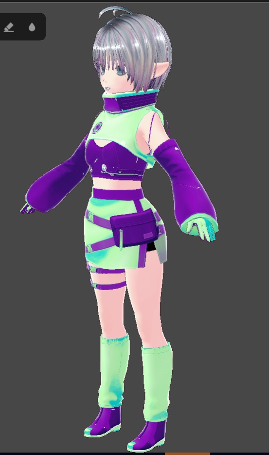 Model R41N for VTuber / VRChat (VRM + .VROID) + Hair Texture Pack - Astro Cyber Elf Babe ☾ VTuber / VRChat (VRM + .VROID) + ヘアテクスチャ パック用モデル R41N - Astro Cyber Elf Babe
