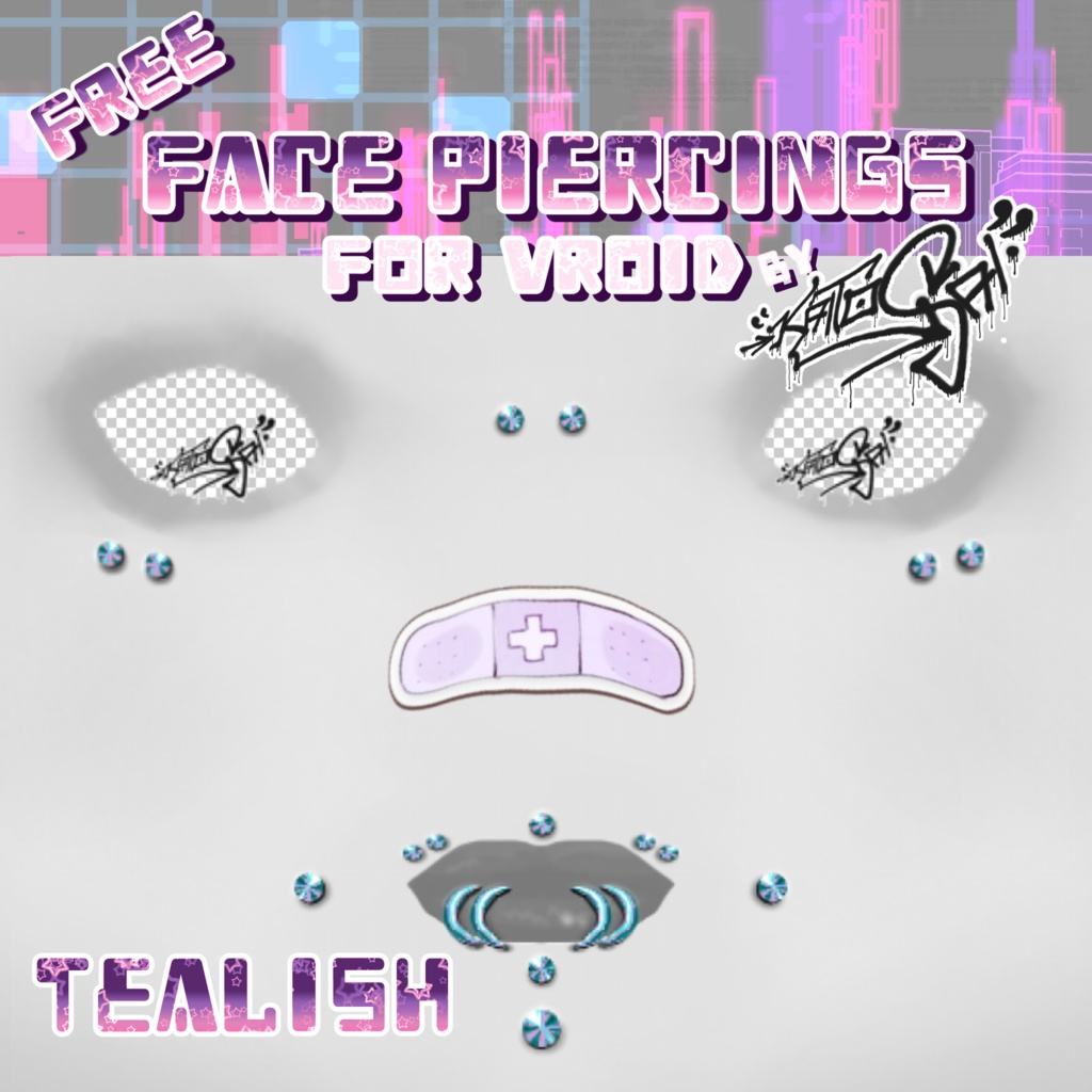 Free VRoid Face Piercings ✧ 無料のVRoidフェイスピアス