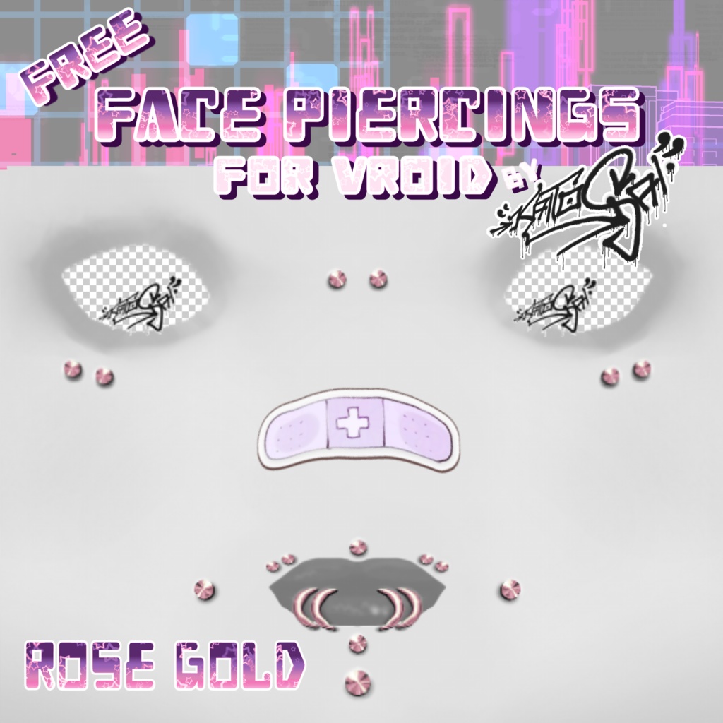 Free VRoid Face Piercings ✧ 無料のVRoidフェイスピアス
