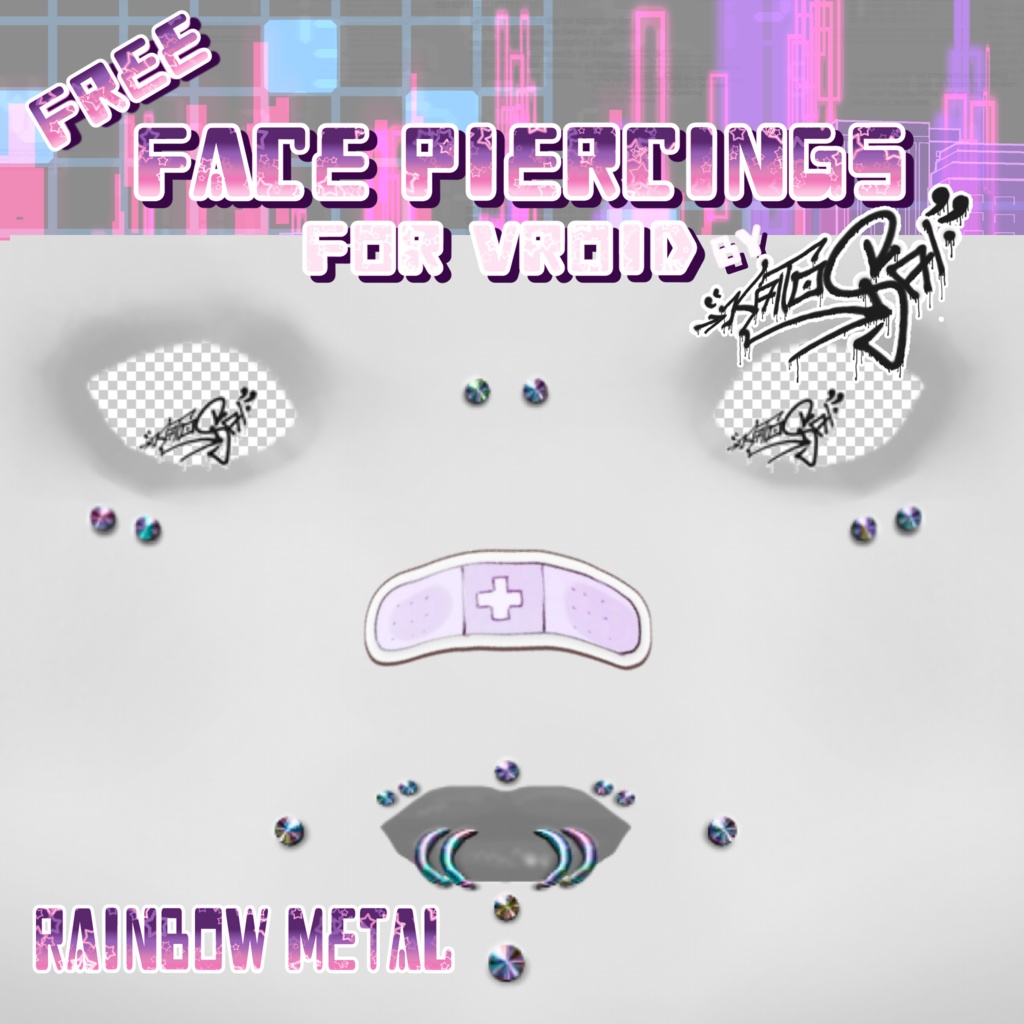 Free VRoid Face Piercings ✧ 無料のVRoidフェイスピアス